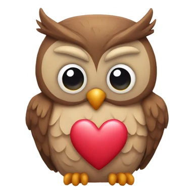 Owl with a heart sticker