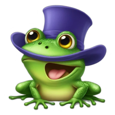 Frog-in-a-hat-cry sticker