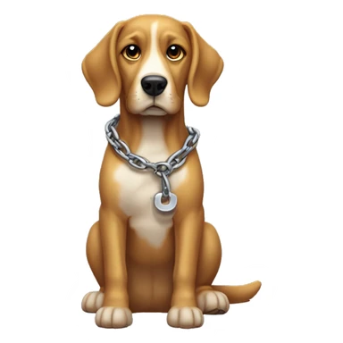 un perro con una cadena que diga españa sticker