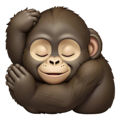 Meme-Worthy cute Sleeping Gorilla Portrait Emoji, Head resting peacefully with a contented smile, showcasing a luxuriant, thick Fur and eyes gently closed in serene slumber, Simplified yet hilariously adorable features, highly detailed, glowing with a soft, drowsy jungle light, high shine, relaxed and utterly lovable, stylized with an air of playful laziness, bright and heartwarming, soft glowing outline, capturing the essence of a sleeping gorilla that feels destined to become the next viral sensation of adorable rest! sticker