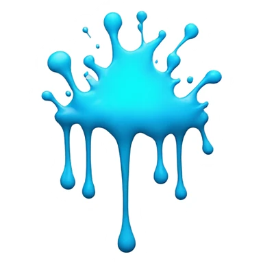 Glowing Cyan blue paint splash splatter sticker