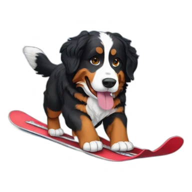 bernese mountain dog skiing under snow sticker