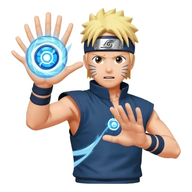 Naruto throwing Rasangen sticker