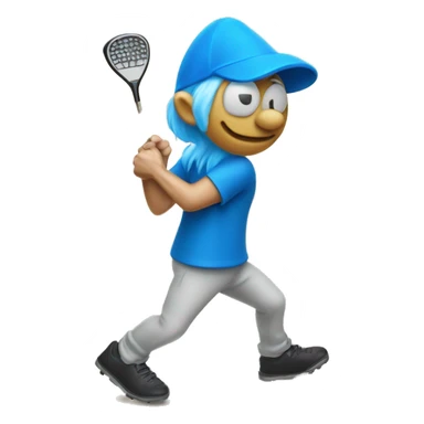 Smurf playing disc golf sticker