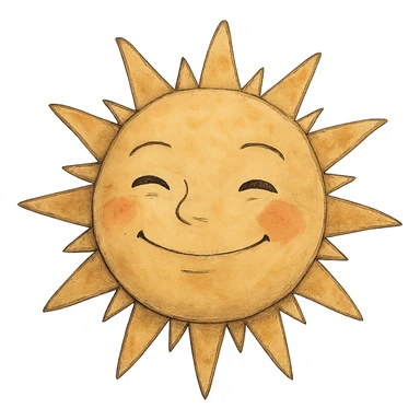 smiling sun ghibli style sticker
