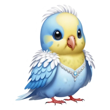 cute budgie in a wedding dress sticker