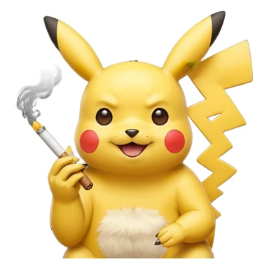 Pikachu smoking weed sticker