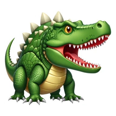 A hybrid creature that's part bomb, part dinosaur, and part crocodile sticker