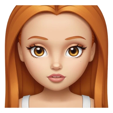 pretty bratz baddie, ginger, hazel color eyes, light skin, straight hair sticker