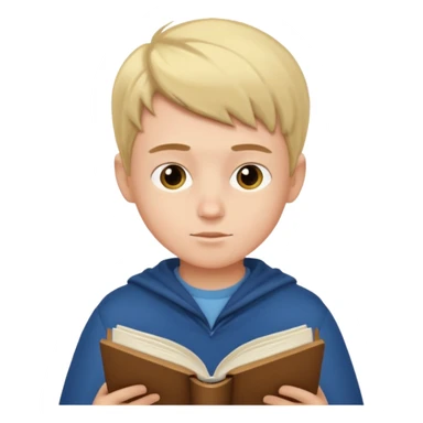 A boy morning in the reading  sticker