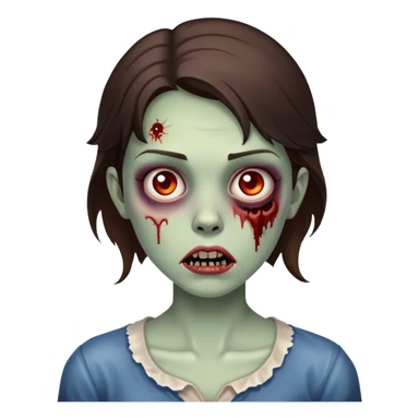 zombie brunette girl sticker