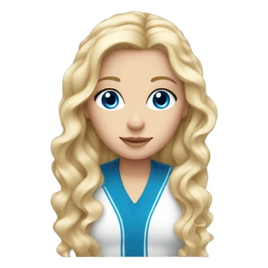 white girl with long blonde wavy hair and blue eyes sticker
