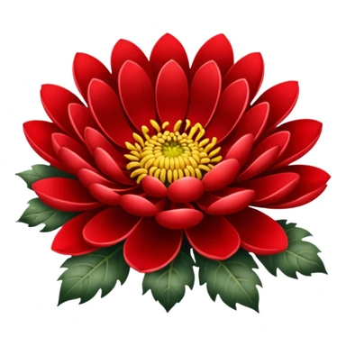 chrysanthemum flower red tattoo without the middle yellow sticker