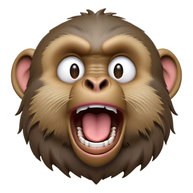 Cinematic Realistic Cute Yawning Baboon Portrait Emoji, Head tilted slightly with a dramatic, wide-open yawn, showcasing a soft, textured face with gently drooping features and half-closed, drowsy eyes, rendered with lifelike natural detail and warm shadows, high shine, relaxed yet expressive, styled with a dash of wild charm, soft glowing outline, capturing the essence of a sleepy yet affectionate baboon that appears ready to stretch out for a hearty nap! sticker