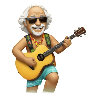 Jimmy Buffett playing guitar sticker