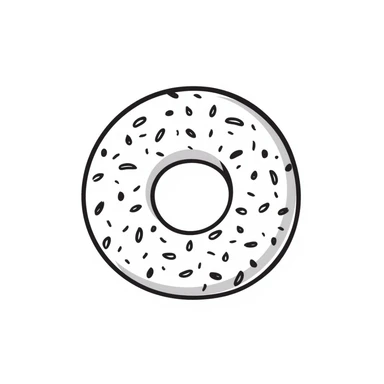 a simit, Turkish sesame bagel, hand-drawn doodle style sticker