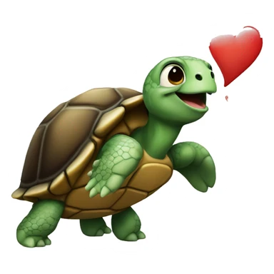 Turtle with a heart sticker