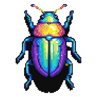 Iridescent beetle with shimmering shell and rainbow colors sticker