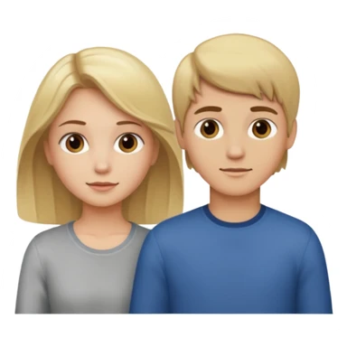 Amour à distance fille blonde et garçon châtain tous les deux clair de peau  sticker