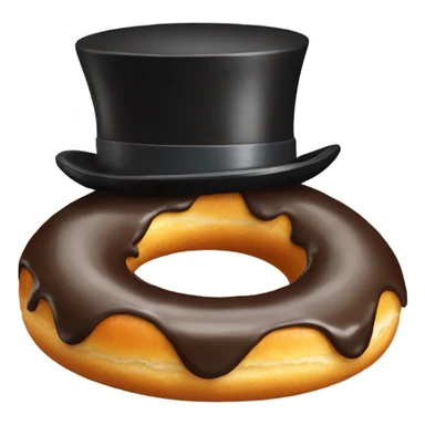 Donut with a top hat sticker