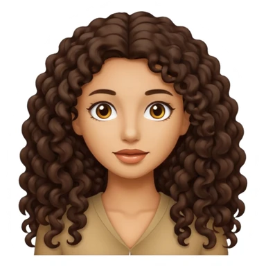Mujer piel canela y pelo rizado largo oscuro  sticker