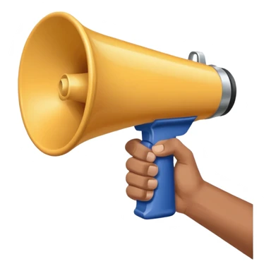 megaphone with male hand, collage style sticker