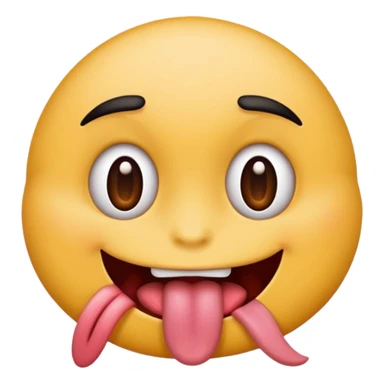 funny emojis with tongue out and lashes sticker