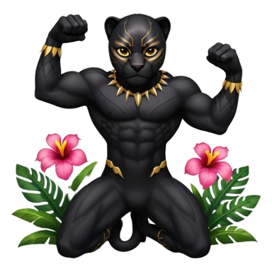 Pacific island styled black panther  sticker