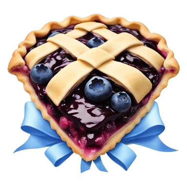 Blueberry pie with a big blue bow sticker