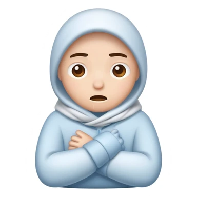 cartoon character shivering with cold saying brr sticker