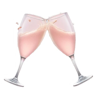 glasses of pastel pink champagne are smashing against each other sticker