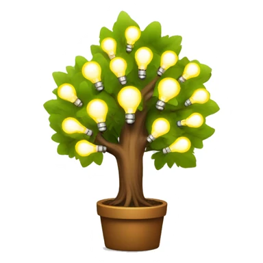 A tree with lightbulbs on it, symbol of creativity sticker