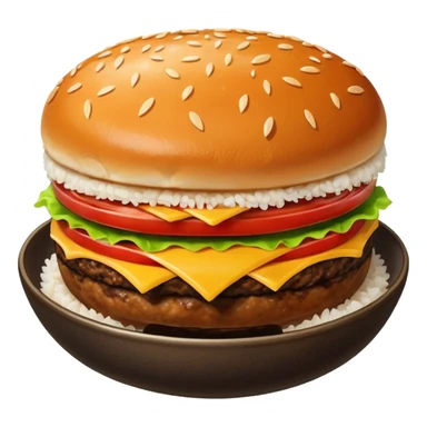 I want a hamburger patty on a bowl of rice. just the meat patty not bun, lettuce, cheese, tomato, etc sticker