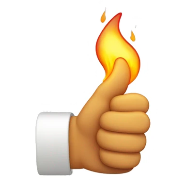 thumbs up with fire for thumb sticker