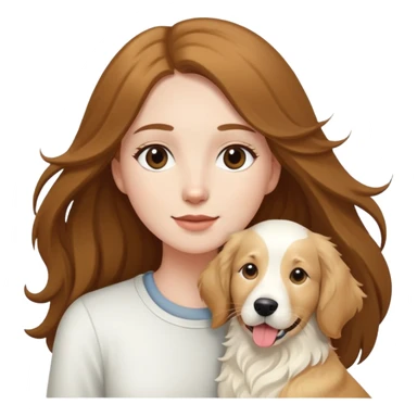 White girl with long brown hair and an English cream retriever sticker