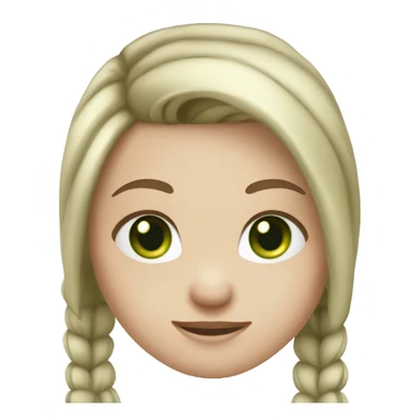 Girl with green eyes, white skin, pony tail, blinde hair  sticker