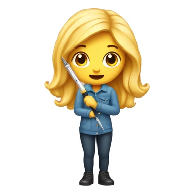 Girl emoji with seam ripper sticker