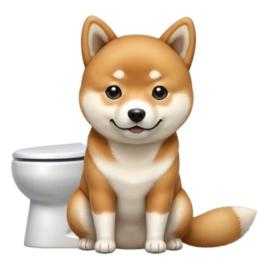 A Shiba Inu is going to the toilet sticker