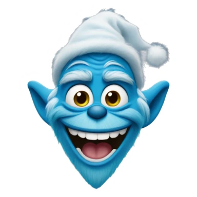 Blue grinch smiling  sticker