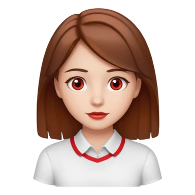 brown haired girl red rimmed eyes sticker