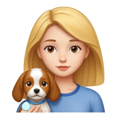 girl and dog posing cute sticker