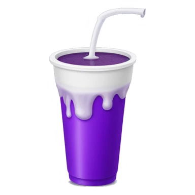 Purple drink pouring out of a styrofoam cup sticker