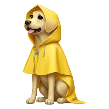 Yellow Labrador wearing a raincoat  sticker