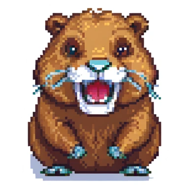 beaver with two big front teeth sticker