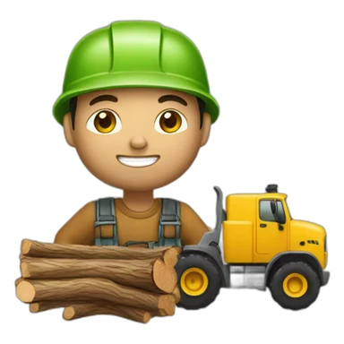 forest forwarder with timber sticker