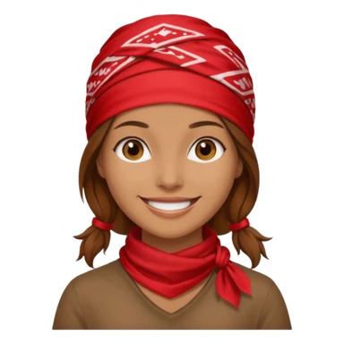 brown haired woman with wearing red bandana sticker
