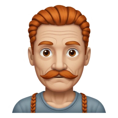 gray color mstache dark ginger braids man very gray mustache old very tattoed with the whitest mustache ever sticker