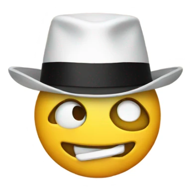 Emoji with a French hat  sticker