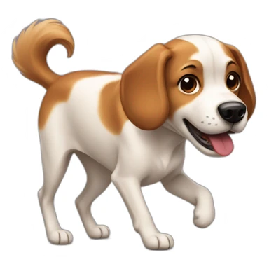 caramel dog walking black mouth and nose sticker