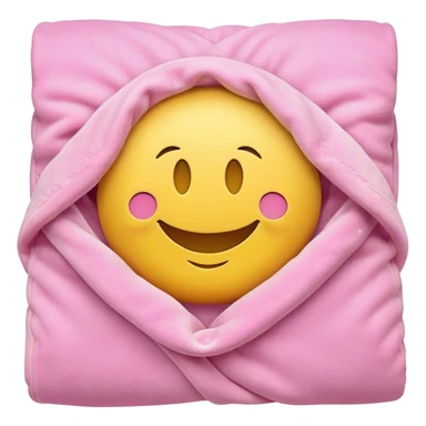 Smiley face emoji in pink blanket sticker